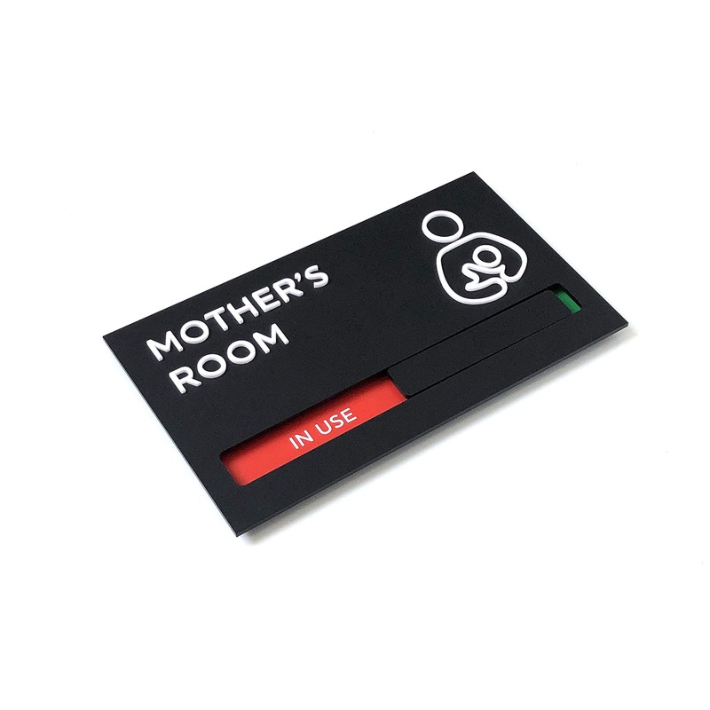 Kubik Letters Mothers Room Sign with Slider for Dual Messages