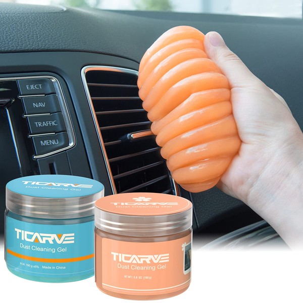 TICARVE Car Cleaning Gel Car Putty Car Cleaning Putty Auto Tools for Car Interior Cleaner Cleaning Kits Automotive Car Cleaner Blue Orange (2Pack)