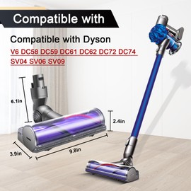 ilovelife Quick-Release Motorhead Cleaner for Dyson V6 DC58 DC59 DC62 DC72 DC74 Vacuums Animal Absolute Models Cleaner Head Replacement Part Electric Head for Hardwood Floor Carpets SV04 SV06 SV09