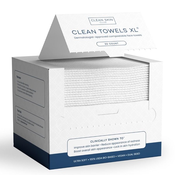 Clean Skin Club Clean Towels XL®, 100% USDA Biobased Face