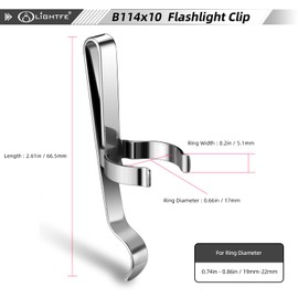 LIGHTFE 10-Pack B114 Flashlight Clip, Stainless Steel Durable Pen Clip, Can Be Used As Cap, Pocket, Bag Clip, Convenient to Carry (B114X10)
