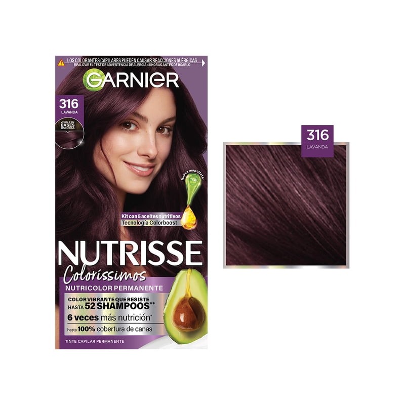 Tinte para cabello Garnier Nutrisse coloríssimos 316 lavanda