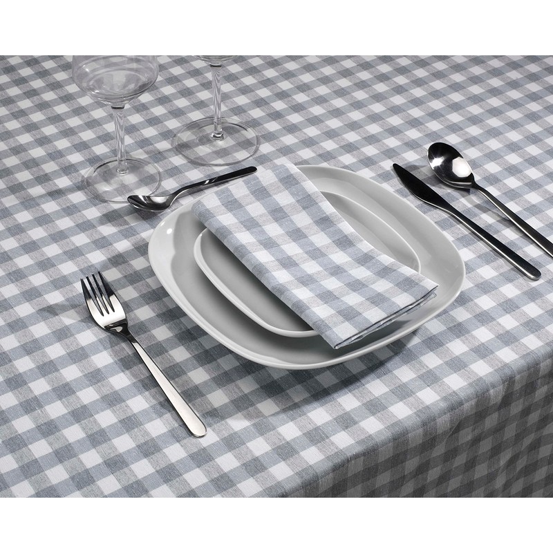 LAN&LAN - Rectangular Check Tablecloth, Table Cloth for Indoor and
