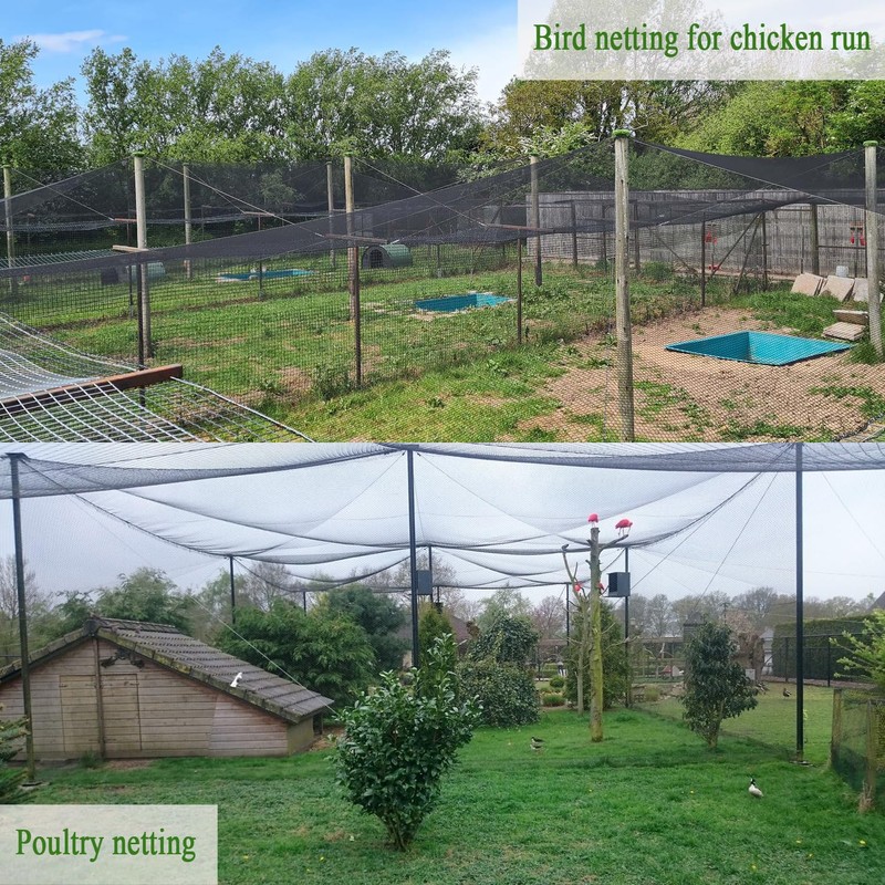 Vocray Bird Netting for Chicken Coop 20x20Ft, 1/2" Mesh, Strong