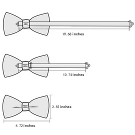 Barry.Wang Pajarita de seda para hombre, juego de gemelos cuadrados de bolsillo, corbata formal, B Blue Gold, Talla única