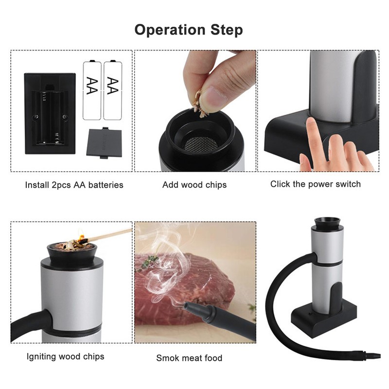 Portable Cocktail Smoker Handheld Smoking Machine Food Drinks Meat Nut