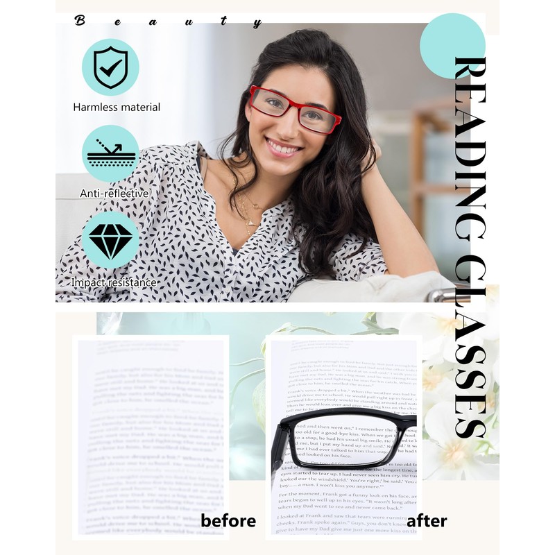 Umigy 24 Pack Reading Glasses Bulk Traditional Readers with Spring