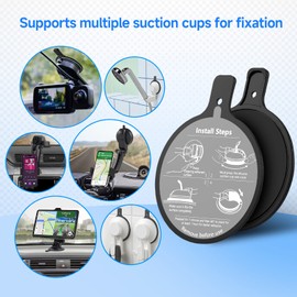 DOKOJU 𝟐𝟎𝟐4 𝐍𝐞𝐰 Dashboard Mounting Disk for Suction Cup Holders-Large Size Ultra-Strong Adhesive(2.99in)-Fit for Dashboard,Windshield,Car Phone Mount Base,Dash Cam,GPS Car Mount-3 Pack