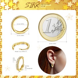 NINAMISS Silver Earrings for Women / Men, Hoop Earrings, Gifts for Women, Inner Diameter 10 mm / 12 mm, Huggie Earrings, Valentine's Day Gift for Girls with Jewellery Box, Sterling Silver