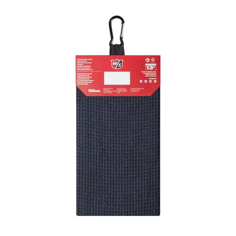 Wilson Staff Unisex Golf-Towel, Triple Folded, TRI FOLD, Microfibre, Black,