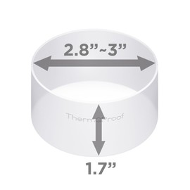 ThermoProof Anti-Slip Protective Silicone Boot for 2.8” to 3” Water Bottles & Tumblers – Flexible, Stretchable, Non-Toxic, Dishwasher-Safe, and Fits Other Brands’ Bottles (Semi-Transparent White, 3")