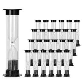 40 Pcs Black Hourglass Sand Timers 1 Minute Sandglass Sand Clock Visual Timers for Kids Children Classroom School & Home
