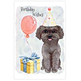 Black Poodle Dog Birthday Card