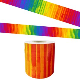 65.6Ft Colorful Ombre Rainbow Bulletin Boards Border Rolled Border Trim Decal Sticker for Classrooms School Nursery Kidsroom Offices Home Walls Windows Showcases Decorations