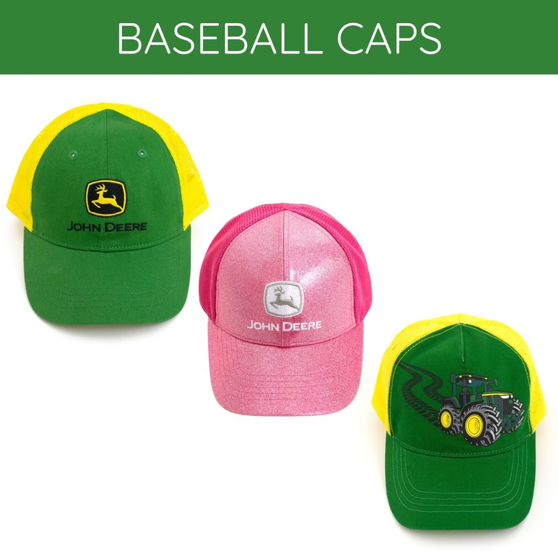 John Deere Mesh Adjustable Snapback Baseball Cap One Size, Pink,