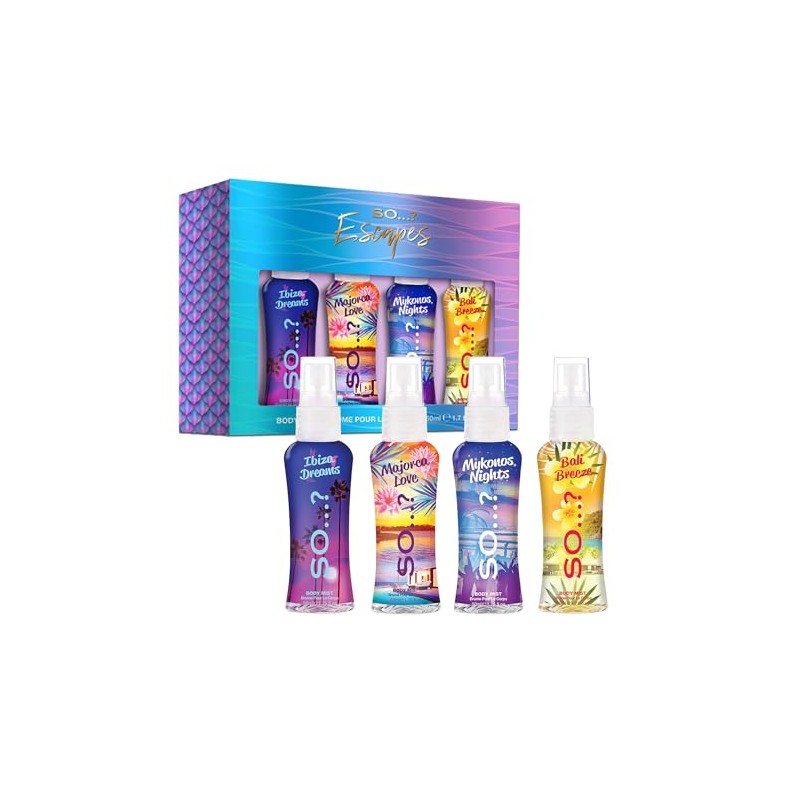 Summer Escapes Geschenkset 4 x 50 ml BodyMist, Reisegröße