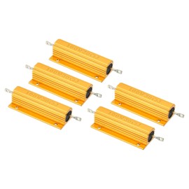 PATIKIL Pack of 5 100W 30 Ohm Aluminium Case Resistor Housing Wire Resistors Screw Tap Power Resistor Gold Tone