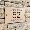 Badgemaster Modern Desert Beige House Number Sign Plaque Stainless Steel
