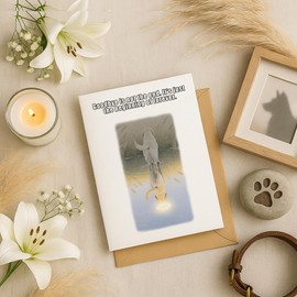 Dog sympathy cards, cute pet loss cards, dog memorial and funeral sympathy gifts, mourning pet owners, mourning the loss of a dog for family, friends, husbands, and wives