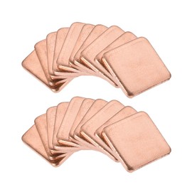 sourcing map Flat IC Chipset Thermal Copper Heatsink for CPU GPU RAM 15 x 15 x 1.8 mm Pack of 20