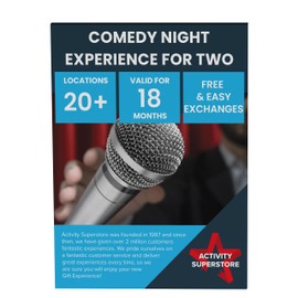 Activity Superstore Comedy Night For Two Gift Experience Voucher, Available at 25 Locations, Comedy Gifts, Funny Gifts, Birthday Gifts, Retirement Gifts