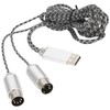 70.9in MIDI Cable to USB IN-OUT Converter Cable with Indicator