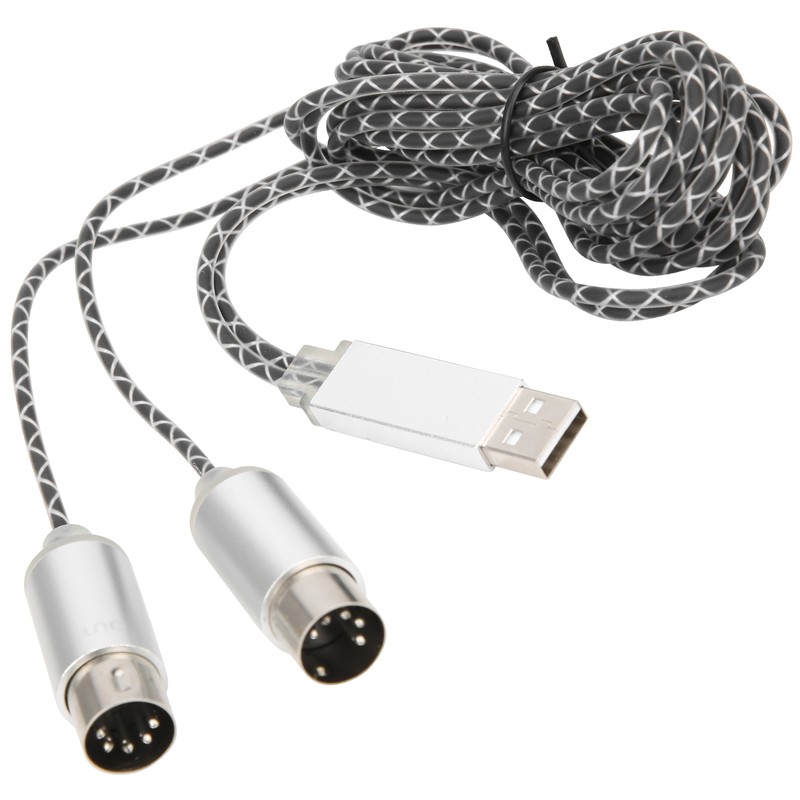70.9in MIDI Cable to USB IN-OUT Converter Cable with Indicator