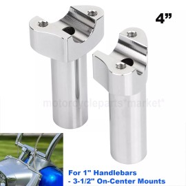 1"Handlebar 4" Straight Risers For Harley Sportster Hugger XLH883 Custom XL1200C