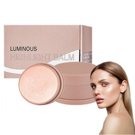 Baked Highlighter Makeup, All in One Blusher and Cream Highlighter, Highly Pigmented, All Over Face Glow, Glow Balm Dewy, Shimmer Glow Finish Face Makeup for Women (Plum Brown)