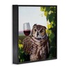 Stupell Industries Horned Owl Drinking Red Wine Vineyard Bird Wall