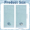 Breling 2 Pcs Summer Beach Hand Towels for Bathroom Blue