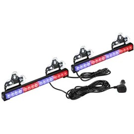 New 32LED 26 Flash Patterns Green/White Safety Warning Lights for Vehicles 2x16.8 Inch Emergency Flashing Traffic Advisor LightLight Color: Red/blue, Rated Power: 36, Beam Angle: Spot