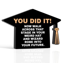 Funny Graduation Gifts for Her Him Class of 2025 Graduation Gifts Best Grad Gifts for Women Men Grad Decorations Cap Shaped Acrylic with Tassels 2.7 x 3 inches