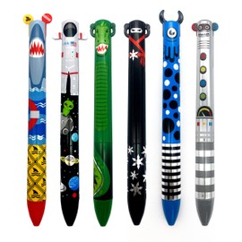 SNIFTY Twice as Nice 2 Color Click Pens - Metallic - Set of 6