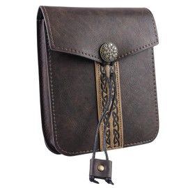 WIYETY Belt Bag Medieval Vintage Belt Bag: Retro Medieval Belt Bag, PU Embossing Belt Bag, Portable Unisex Viking Waist Bag for Everyday Wear, Game Party, Rock Party, Cosplay, brown, vintage