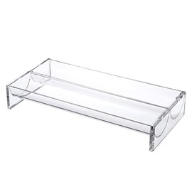 KVMORZE 8.7" Clear Cracker Serving Tray, Transparent Macaron Display Tray, Rectangular Cracker Holder for Serving Trays, Food Display Cracker Serving Tray Stand for Home (U Shape Double-Row Acrylic)