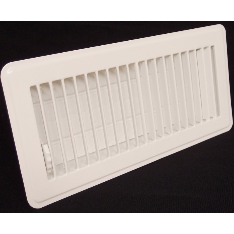 6" X 14" Floor Register with Louvered Design - Fixed