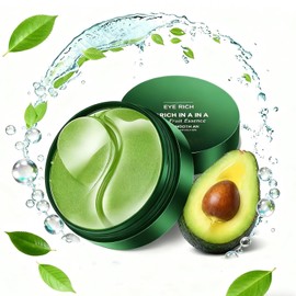 Parche Coreano de Hidrogel con Péptidos y Colágeno - 60 Mascarillas Reafirmantes, Iluminadoras e Hidratantes para Ojos - Ojeras, Bolsas, Arrugas y Líneas Finas - Under Eye Patches (Palta)