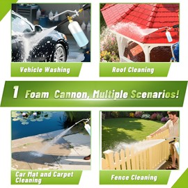 22Pc Foam Cannon for Pressure Washer with Dual-Connector&Short Pressure Washer Gun, Power Washer Gun with 1/4" Quick Connect & M22 Male, 5 Power Washer Sprayer Nozzles,Sealing O-rings,4000 PSI Gifts