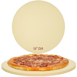 Permade Round Pizza Stone for Grill and Oven- 16 inch Baking Stone Heavy-Duty Cordierite Pizza Stone for Bread, Cookies, Thermal Shock Resistant BBQ Grilling Cooking Stone for Making Crisp Crust Pizza