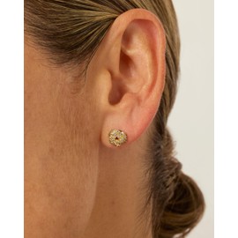 PAVOI 14K Gold Plated 925 Sterling Silver Post Cubic Zirconia Love Knot Stud Earrings, 14K Gold Plated in Yellow Gold