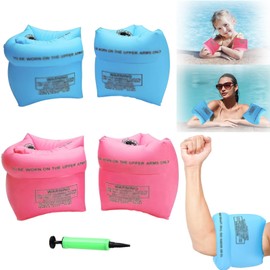 Armbands 4 Pcs,Arm Bands,Pool Swimming Armbands with 1 Inflatable Pump,for Toddler Adults Children to Swimming Training Learning