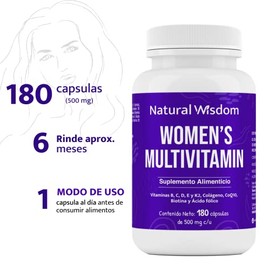 Women´s Multivitamin Vitaminas para Mujer Performance Energia y Vitalidad Piel Saludable con 180 Capsulas | con Vitaminas Colageno Biotina Coenzima Q1