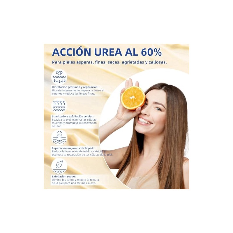 Crema Hidratante con Urea 60 para Pies, Manos y Codos