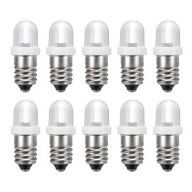 MECCANIXITY 3-3.8V/0.06A E10 Mini Light Bulbs, 10Pcs Miniature Screw Bulbs Flashlight Bulbs for Scientific Experiment Lighting DIY Accessories, White