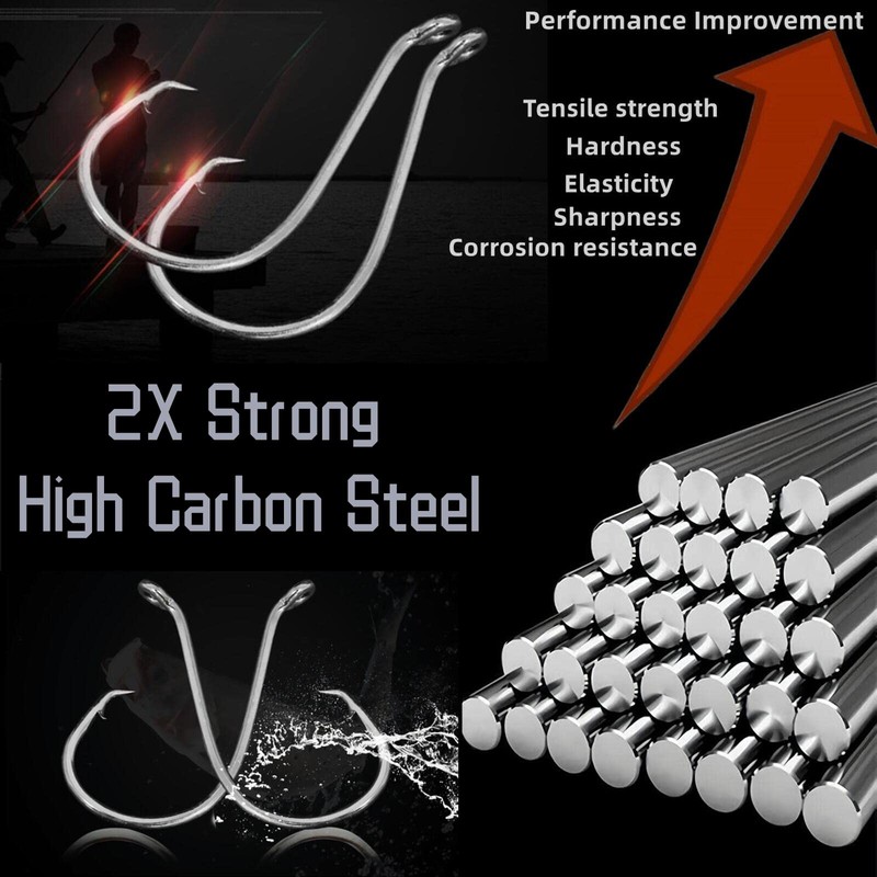 Fishing Hooks 2X Strong Offset Octopus Circle Hooks Freshwater Saltwater
