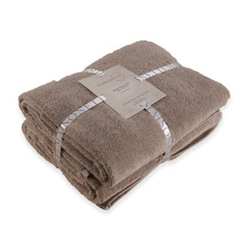 Maisonette Elegance 100% Organic Cotton Turkish Bath Towels, Soft & Absorbent, Ideal Quick Dry Large Bathroom Towel Set for Shower (30" x 58", 2 Pack) - Light Brown (Dune)