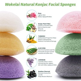 Konjac Facial Sponges for Cleansing Exfoliating - Konjac Face Sponge for Washing Face Body, Natural Cleaning Puff Buff Scrubber for Shower Bath SPA for Babys Men Women