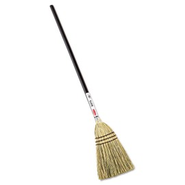 Rubbermaid Commercial Products Lobby Straw/Corn Broom, Brown, 38-Inch, Indoor/Outdoor Broom for Courtyard/Garage/Lobby/Mall/Office, Pack of 12