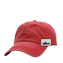 Plain Vintage Washed Cotton Adjustable Dad Hat Baseball Cap (Tp Red)